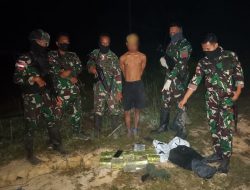 Satgas Yonarmed 10/Bradjamusti Kembali Gagalkan Penyelundupan Sabu Kurang Lebih 10 Kilogram di Jalur Tidak Resmi Perbatasan