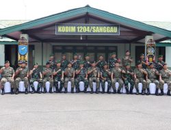 Dandim 1204/Sanggau Sambut Danrem 121/Abw Dan Panglima 3 Briged Di Makkodim 1204/Sgu