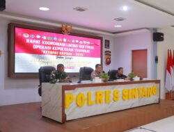 Rakor Lintas Sektoral Ops Pol Terpusat Ketupat Kapuas 2025, Pasiops Kodim Sintang Siap Dukung Ciptakan Kamtibmas