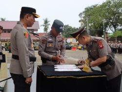 Kapolresta Pontianak Pimpin Upacara Pelantikan Wakapolresta Pontianak AKBP Hendrawan, S.I.K., M.H