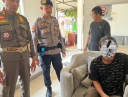Patroli Polsek Pontianak Kota Amankan Pria Diduga Mencuri Papan Belian Di Gedung Kosong