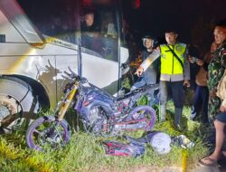 Kecelakaan Bus Vs Sepeda Motor Di Kecamatan Nanga Tayap