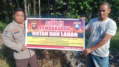 Kanit Binmas Polsek Jelai Hulu Laksanakan Himbauan Karhutla Di Desa Deranuk