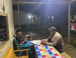 Unit Samapta Polsek Meranti Laksanakan Patroli Malam Di Tempat Masyarakat Berkumpul.