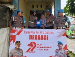 Kasi Propam Polres Sintang Pimpin Langsung Kegiatan PROPAM Berbagi Jelang HUT Bhayangkara ke 79 Tahun