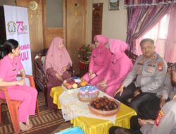 Momen  Peringatan Hari Bhayangkara Ke- 79 Kapolres Dan Wakapolres  Sambas Serta Ketua Bhayangkari Cabang Sambas Membesuk Bhayangkari Yang Sakit 