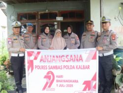 Kapolres Sambas Pimpin langsung Anjangsana kepada Purnawirawan Dan Warakauri Dalam Rangka Hari Bhayangkara ke-79 