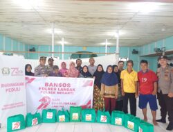 Dalam Rangka HUT Bhayangkara Ke-79 Polsek Meranti Salurkan Bansos Kepada  Masyarakat Kurang Mampu 
