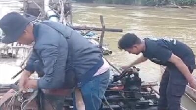 Polisi Tindak PETI Sekadau Hulu Amankan Peralatan Dan Lumpuhkan Mesin Dompeng