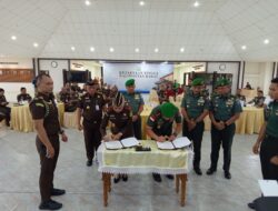 Danrem 121/Abw Brigjen TNI Purnomosidi, S.I.P., M.A.P., M.Han., Hadiri Penandatanganan Kerja Sama Kodam XII/Tpr Dengan Kejaksaan Tinggi Kalimantan Barat