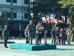 Apel Gelar Pasukan Selaku Dansatgas Pengamanan Kewilayah Danrem 121/Abw Brigjen TNI Purnomosidi Bersama Pangdam Xll /Tpr Pastikan Kunjungan Wakil Presiden RI Di Wilayah Kalbar