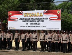 Kapolresta Pontianak Pimpin Apel Purna Bhakti Kompol Bargoro Widi