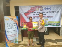 Gerakan Pangan Murah Polri–Bulog Hadir Di Sengah Temila Warga Antusias Dapatkan Beras Murah