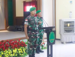 Siapkan Mitigasi Bencana Danrem 121/Abw Pimpin Apel Gelar Pasukan Di Makodim 1208/Sambas