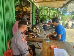 Lewat Ngopi Santai Polsek Air Besar Ajak Warga Jaga Kamtibmas