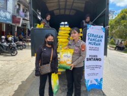 Polres Sintang Gelar Gerakan Pangan Murah Disambut Antusias Warga