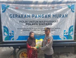 Polres Sintang Gelar Gerakan Pangan Murah Sediakan 5 Ton Beras Harga Terjangkau Di Pasar Inpres