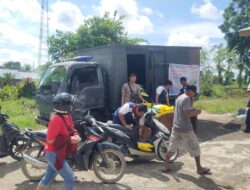 GPM Polri Di Simpang Empat Kayu Lapis Polres Sekadau Salurkan 2,3 Ton Beras SPHP
