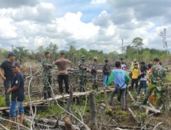 Kodim 1209/Bengkayang Dampingi Tim Verifikasi SID Pengecekan Lahan Cetak Sawah Rakyat ( CSR )