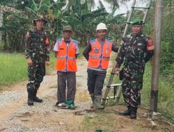 Jaga Situasi Dan Kondisi Kodim 1209/Bengkayang Bersama PLN Laksanakan Patroli Jalur Listrik