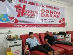 Dalam Rangka Hari Jadi Humas Polri ke-74, Polresta Pontianak Gelar Donor Darah Di PMI Kota Pontianak