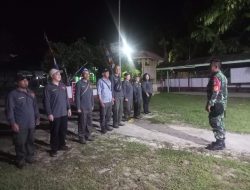 Babinsa Pajintan Dampingi Apel Satlinmas Dan Monitoring Wilayah Singkawang Timur