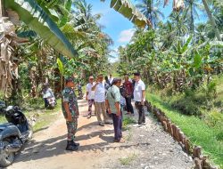 Kodim 1209/Bengkayang Dampingi Pengecekan Pembangunan Berem Parit Di Sungai Pangkalan
