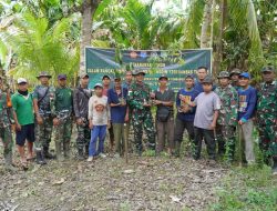 Satgas TMMD ke-126 Kodim 1208/Sambas Tanam Pohon Keras Di Sekitar Lokasi Kegiatan