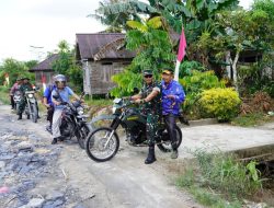 Danrem 121/Abw Bersama Sekda Sambas Tinjau Rabat Beton Pada Penutupan TMMD Ke-126 Kodim 1208/Sambas