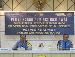 Kapolres Ketapang Pimpin Pelaksanaan Pemeriksaan Administrasi Awal Dan Sidang Kelulusan Rikmin Calon Bintara Brimob T.A. 2026 Di Polres Ketapang