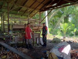 Melalui Komsos Babinsa Semperiuk A Beri Motivasi Dan Dukungan Kepada Peternak Kambing di Wilayah Binaan