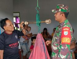 Wujudkan Balita Sehat  Kodim 1209/Bengkayang Dampingi Pelayanan Posyandu