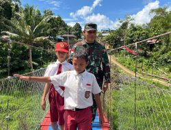 Resmikan Jembatan Gantung  Korem 121/Abw Berkomitmen Penuh Untuk Mendukung Program Kemenhan RI Untuk Mensejahterakan Masyarakat
