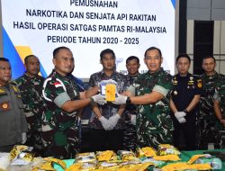 Dankodaeral XII Hadiri Pemusnahan Narkotika Dan Senjata Api Rakitan Di Kalimantan Barat