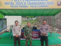 Babinsa Kodim 1204-12/parindu Pengamanan Jelang Nataru Bersama Kepolisian