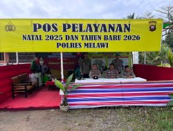 Polres Melawi Terus Berikan Pelayanan Humanis, Personel Tetap Semangat Amankan Masyarakat Saat Libur Tahun Baru