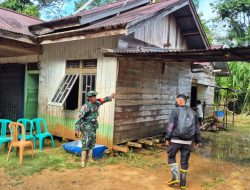 Polsek Sepauk Monitoring Banjir Di Empat Desa Akibat Curah Hujan Tinggi