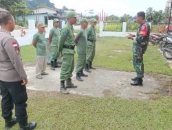 Koramil 1204-02/Sekayam Babinsa Desa Kenaman Berikan Pembinaan Linmas Dan Pelatihan Tim Siaga Bencana