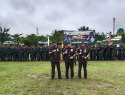 Estafet Kepemimpinan Penjaga Perbatasan Danbrigif 19/KH Pimpin Sertijab Danyonif 645/Gty