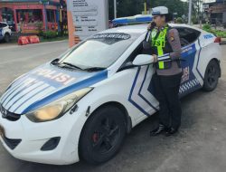 Unit Kamsel Sat Lantas Polres Sintang Gelar Penyuluhan Keliling Di Sejumlah Titik Rawan Lalu Lintas