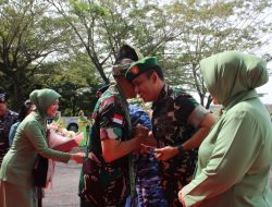 Danrem  121/Abw Beserta Ketua Persit KCK Koorcab Rem121 Hadiri Penyambutan PangdamXll/Tanjungpura