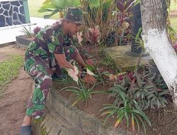 Anggota Kodim 1202/Skw Laksanakan Pembenahan Pangkalan Tingkatkan Kerapian Dan Kenyamanan