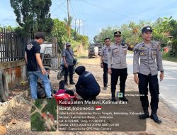 Pamapta II Polres Melawi Gerak Cepat Tangani Laka Lantas Di Desa Labang