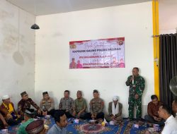 Anggota Koramil 07/Teluk Keramat Hadiri Pisah Sambut Kapolsek Galing