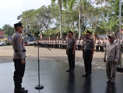 Kapolresta Pontianak Pimpin Apel Purna Bhakti Tiga Personel Polresta Pontianak