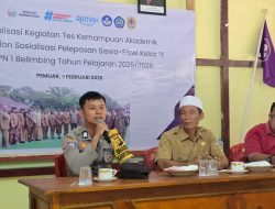 Bhabinkamtibmas Polsek Belimbing Sampaikan Pesan Kamtibmas Di SMPN 01 Belimbing