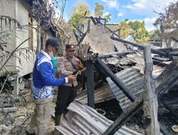 Polsek Kota Baru Lakukan Penyelidikan Kebakaran Rumah Warga Di Desa Durian Jaya