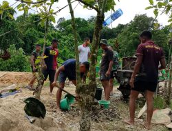 Rantai Gotong Royong Satgas Jembatan Kodim 1206/Psb Bersama Masyarakat Desa Nanga Sebintang Kalis
