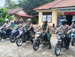 Babinsa Koramil Bunut Hilir Bersama Polsek Boyan Tanjung Laksanakan Patroli Jaga Kamtibmas Menjelang Idul Fitri 1447 H