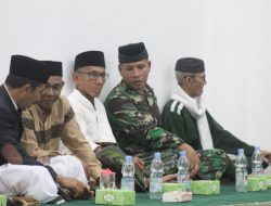 Pererat Silaturahmi Babinsa Koramil Bunut Hilir Hadiri Halal Bihalal Di Masjid Desa Binaan